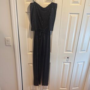 Elegant Black Sequin Women's Pantsuit